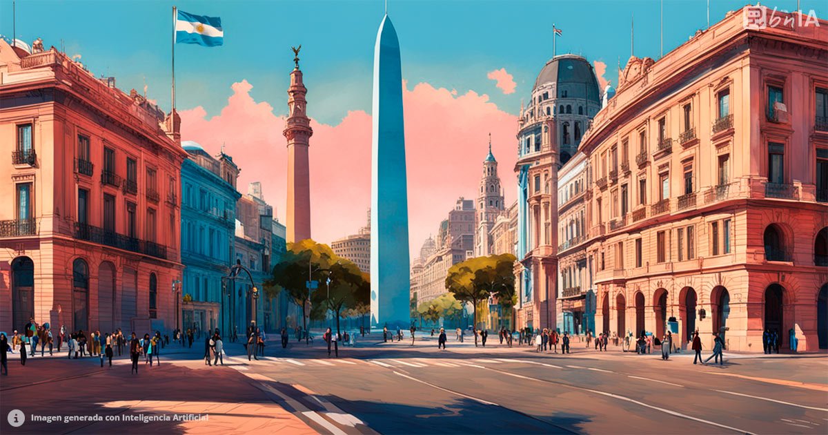 Ilustracion artistica de Buenos Aires, Argentina