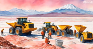 Ilustracion artistica de mineria de litio
