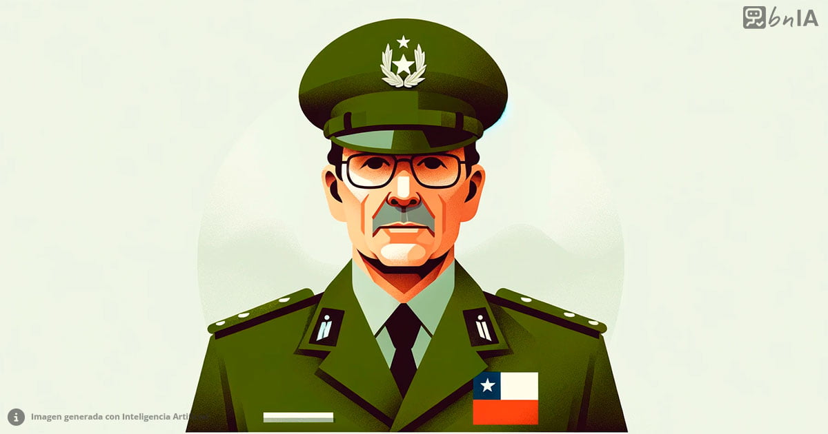 Ilustracion sencilla de carabinero con uniforme verde, anteojos, mayor