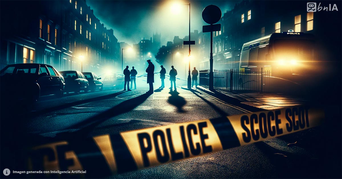 Ilustracion crimenes en ciudad de noche