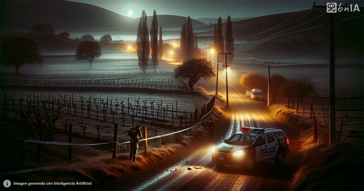 Ilustracion de policia de madrugada en carretera