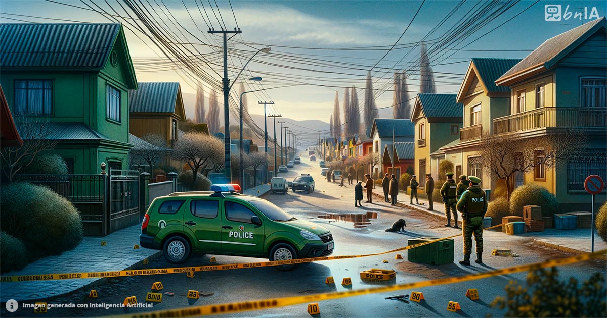 Ilustracion de policia cercando una casa como escena del crimen