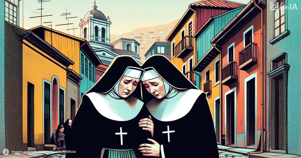 Ilustracion de dos monjas barrio yungay