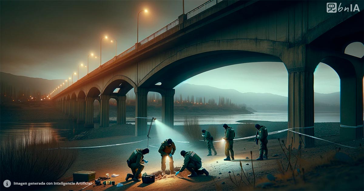 Ilustracion investigacion debajo de puente