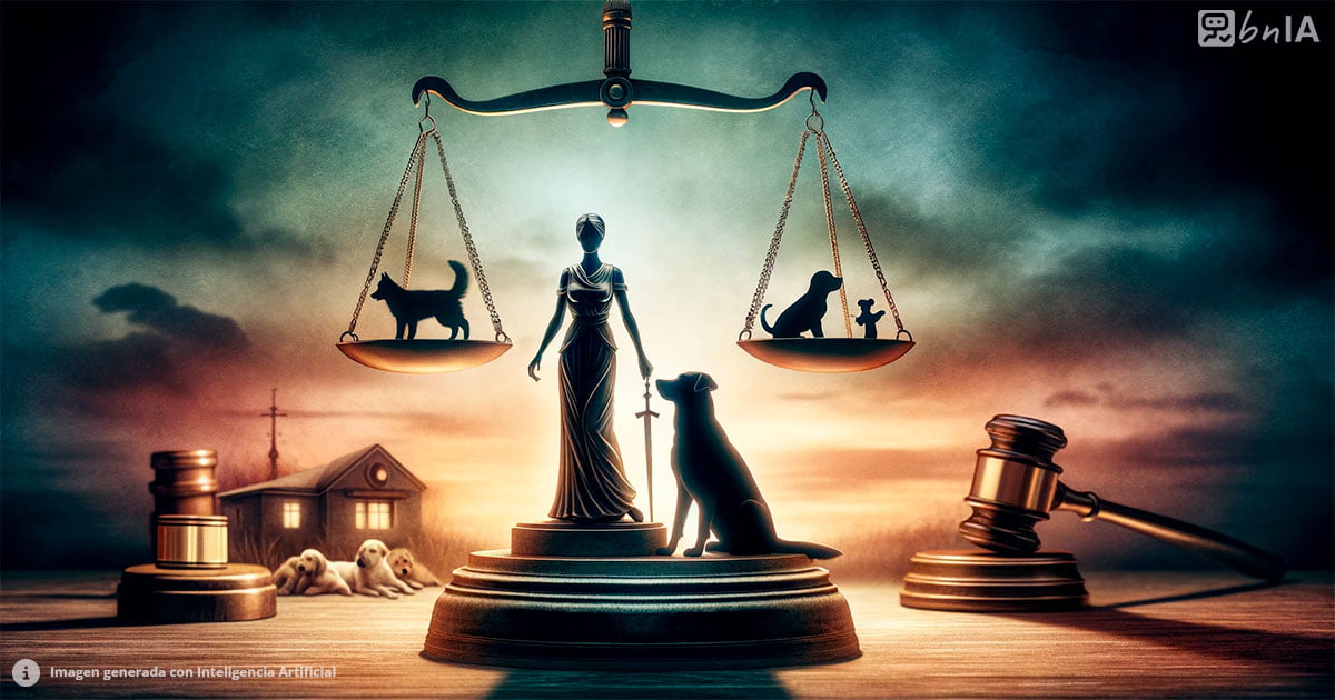 Ilustracion de justicia y protección de animales