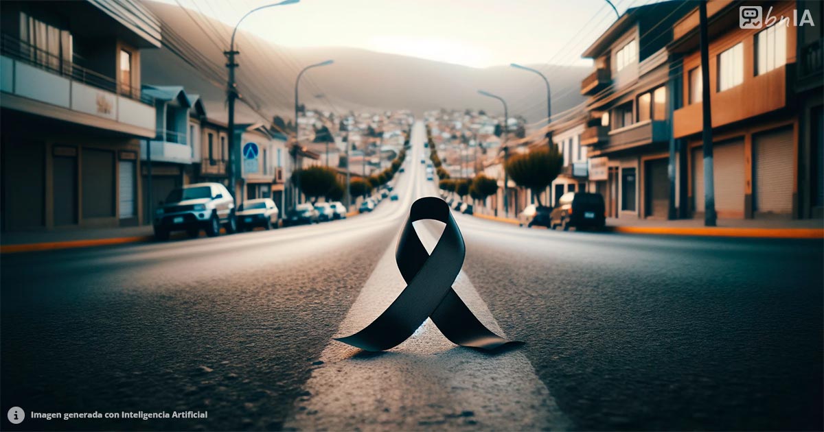 Ilustracion de luto y respeto en un calle