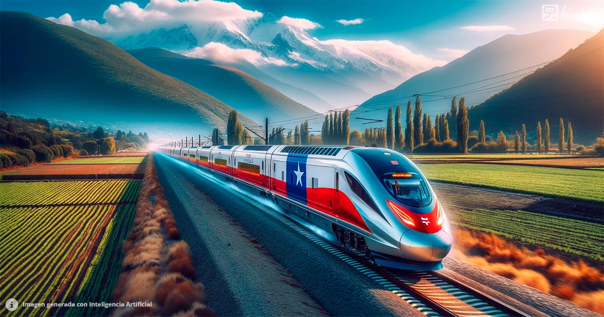 Ilustracion tren rapido en Chile