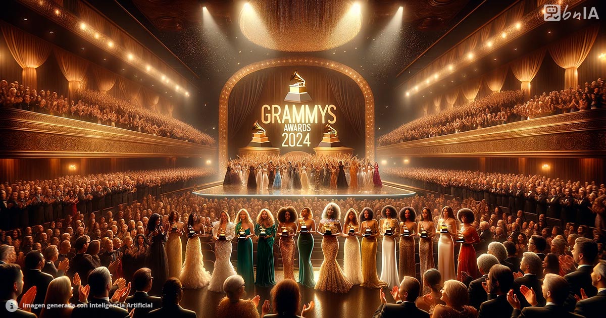 Ilustracion premios Grammy 2024
