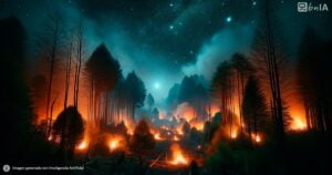 Ilustracion ataque incendiario bosque