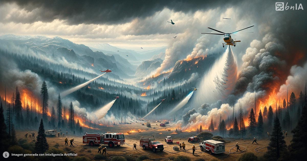Ilustracion combate incendios forestales