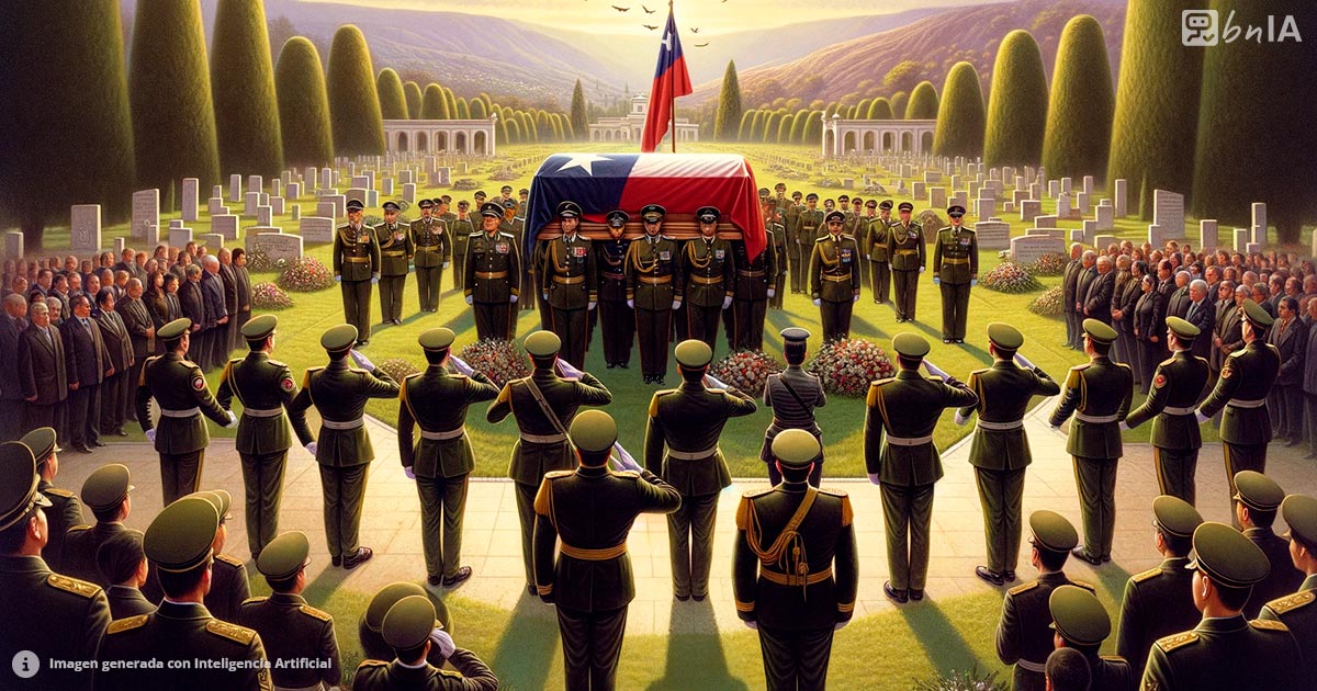 Ilustracion funeral con honores militares
