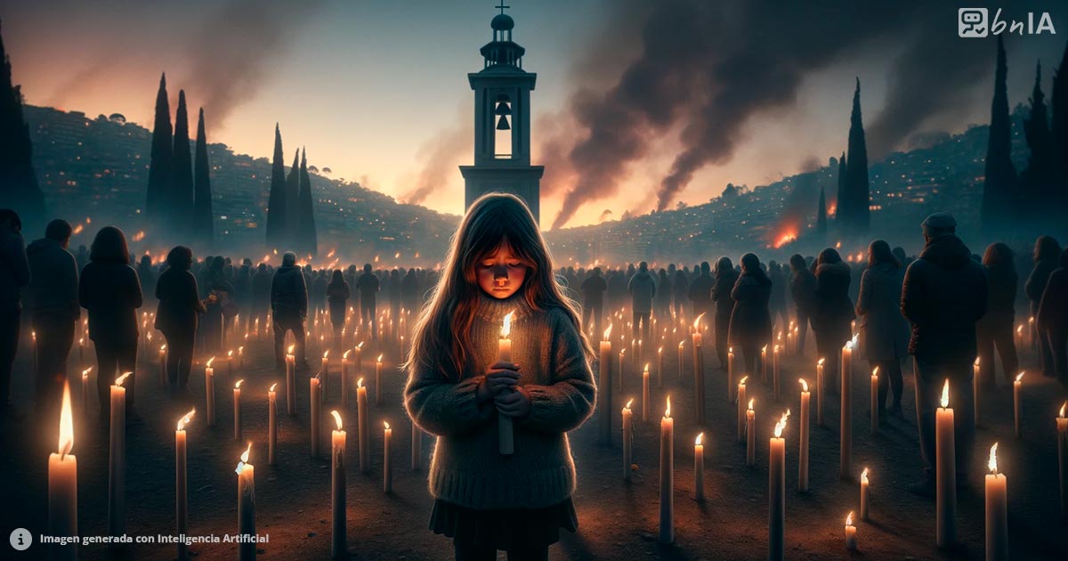 Ilustracion simbolica de luto en Valparaiso