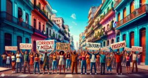 Ilustracion protestas en cuba