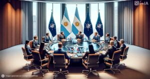 Ilustracion Argentina conversando diplomaticamente con OTAN