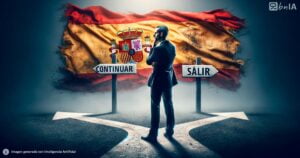 Ilustracion crisis españa continuar o dimitir