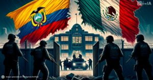 Ilustracion irrupcion en embajada mexicana en ecuador