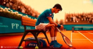 Ilustracion tenista chileno meditando derrota