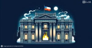 Ilustracion incendio en edificio patrimonial chileno