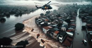 Ilustracion inundaciones y rescates