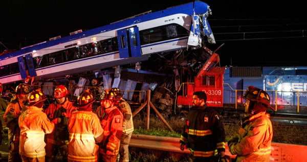 Imagen accidente colision trenes san bernardo