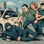 Ciudadanos y automovilista frustran violenta encerrona a mujer en Independencia: delincuente fue detenido tras ser atropellado al intentar huir