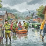 Sistema frontal en la zona centro-sur: Maule, Ñuble, Bío Bío, La Araucanía, Los Ríos y Los Lagos bajo alerta por inundaciones, masivos cortes de luz y remociones en masa