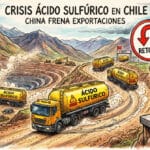 Riesgo para la minería nacional: China suspende envíos de ácido sulfúrico, químico esencial para extraer el cobre en Chile
