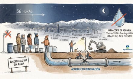 Aguas Andinas realizará corte de agua programado por 36 horas en sectores de ocho comunas de la Región Metropolitana para renovar acueducto principal