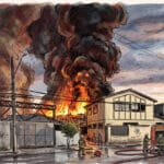 Incendio en planta de neumáticos en Cerrillos genera gran nube tóxica en la Región Metropolitana y obliga a evacuar a vecinos