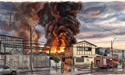 Incendio en planta de neumáticos en Cerrillos genera gran nube tóxica en la Región Metropolitana y obliga a evacuar a vecinos