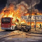 Choque e incendio fatal en Santiago: Al menos cinco ciudadanos venezolanos que huían en una camioneta de una fiscalización mueren tras colisionar con bus RED en barrio Franklin